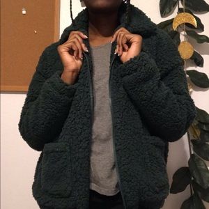 Forest Green Teddy Bear Coat